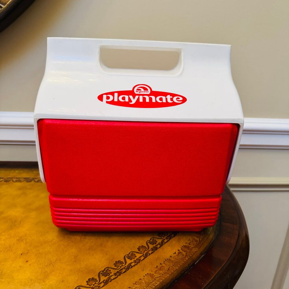 Playmate Igloo Push Button Tilt Cooler Ice Chest Red Lunchbox VTG 90s USA Made